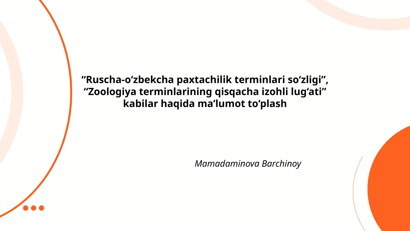 Ruscha-o‘zbekcha paxtachilik terminlari so‘zligi