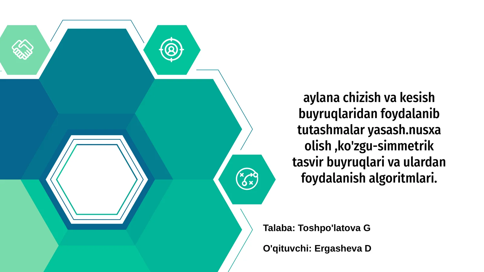 Aylanalar chizish va kesish buyruqlari asoslari