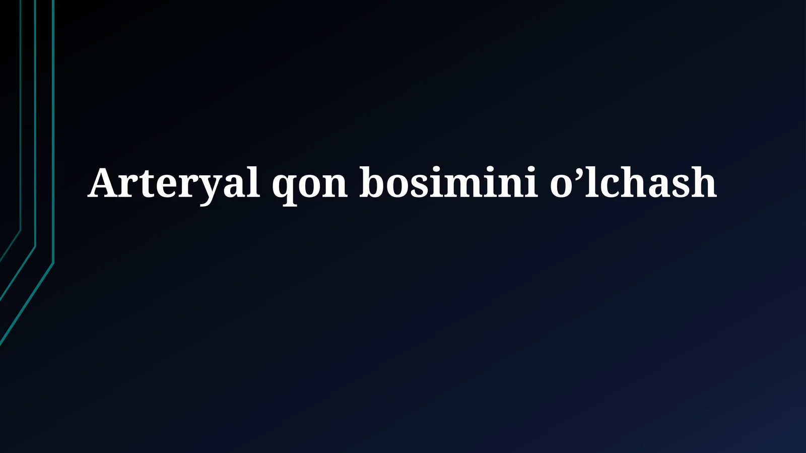 Arteryal qonbosiminio’lchash