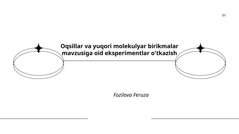 Oqsillar va yuqori molekulyar birikmalar mavzusiga oid eksperimentlar o'tkazish