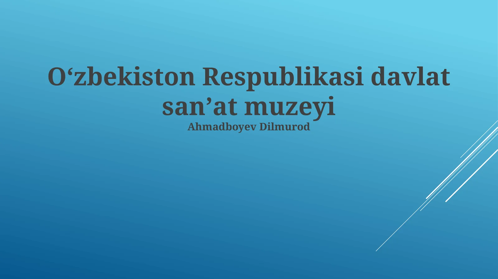 Oʻzbekiston Respublikasi davlat sanʼat muzeyi