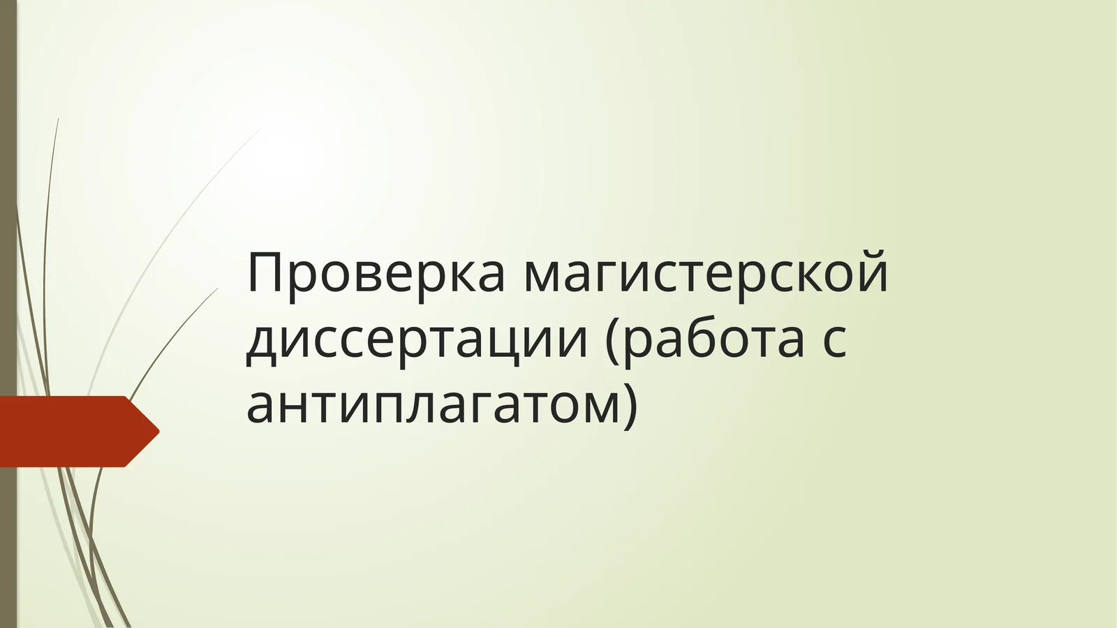 Проверка магистерской диссертации (работа сантиплагатом)