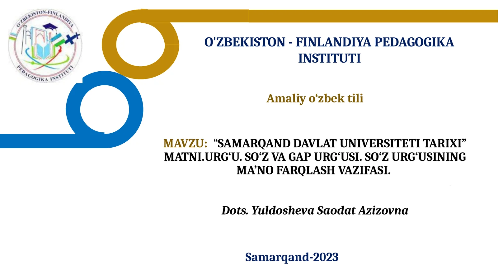 SAMARQAND DAVLAT UNIVERSITETI TARIXI