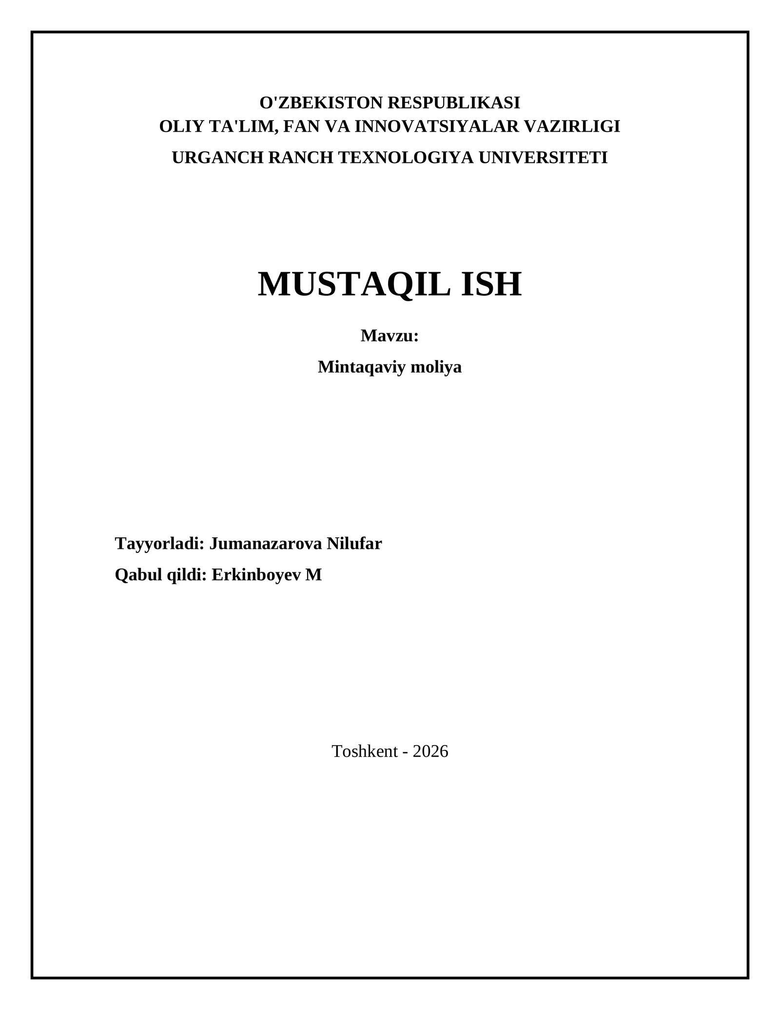 Mintaqaviy moliya