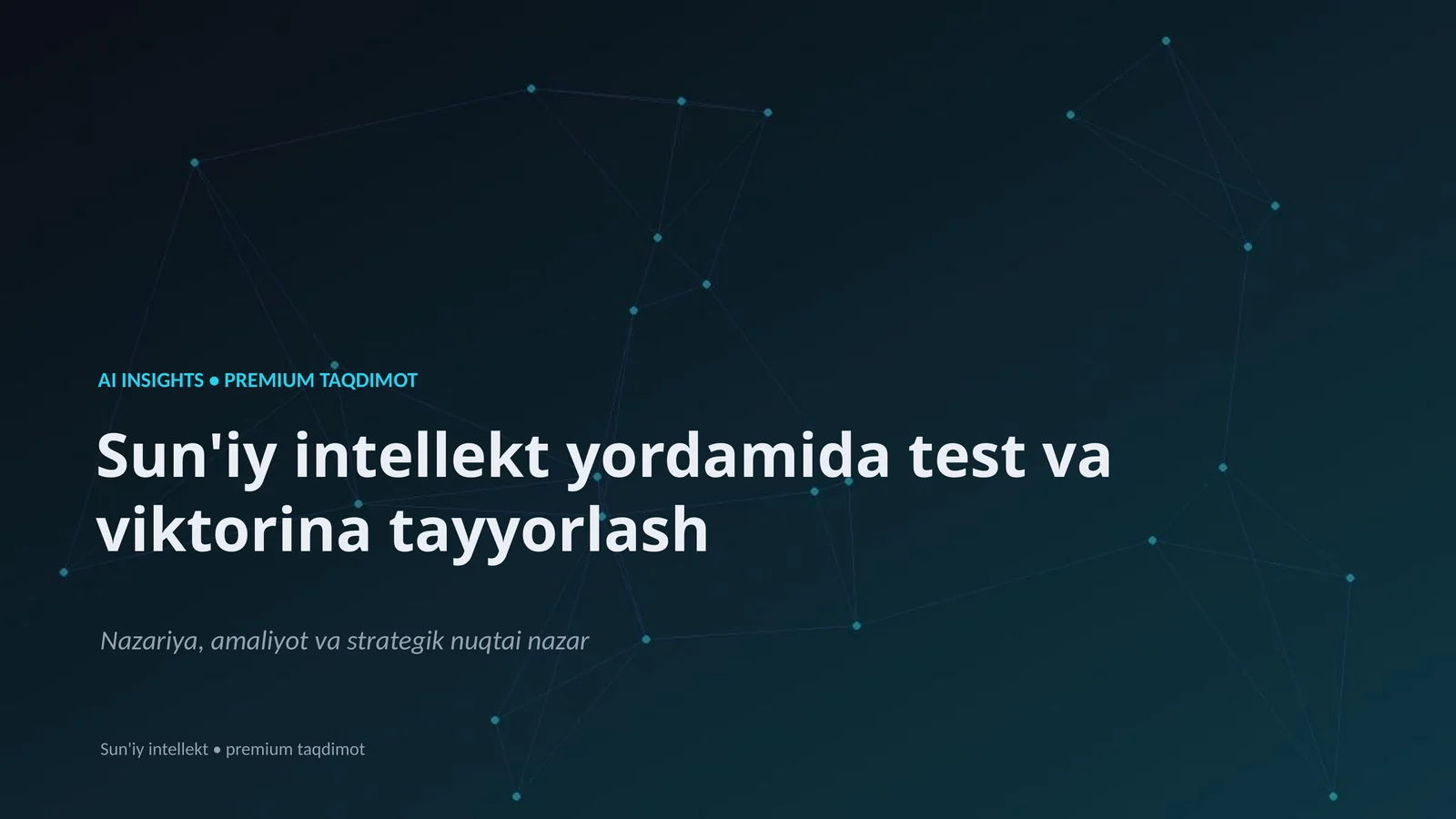 Sun'iy intellekt yordamida test va viktorina tayyorlash