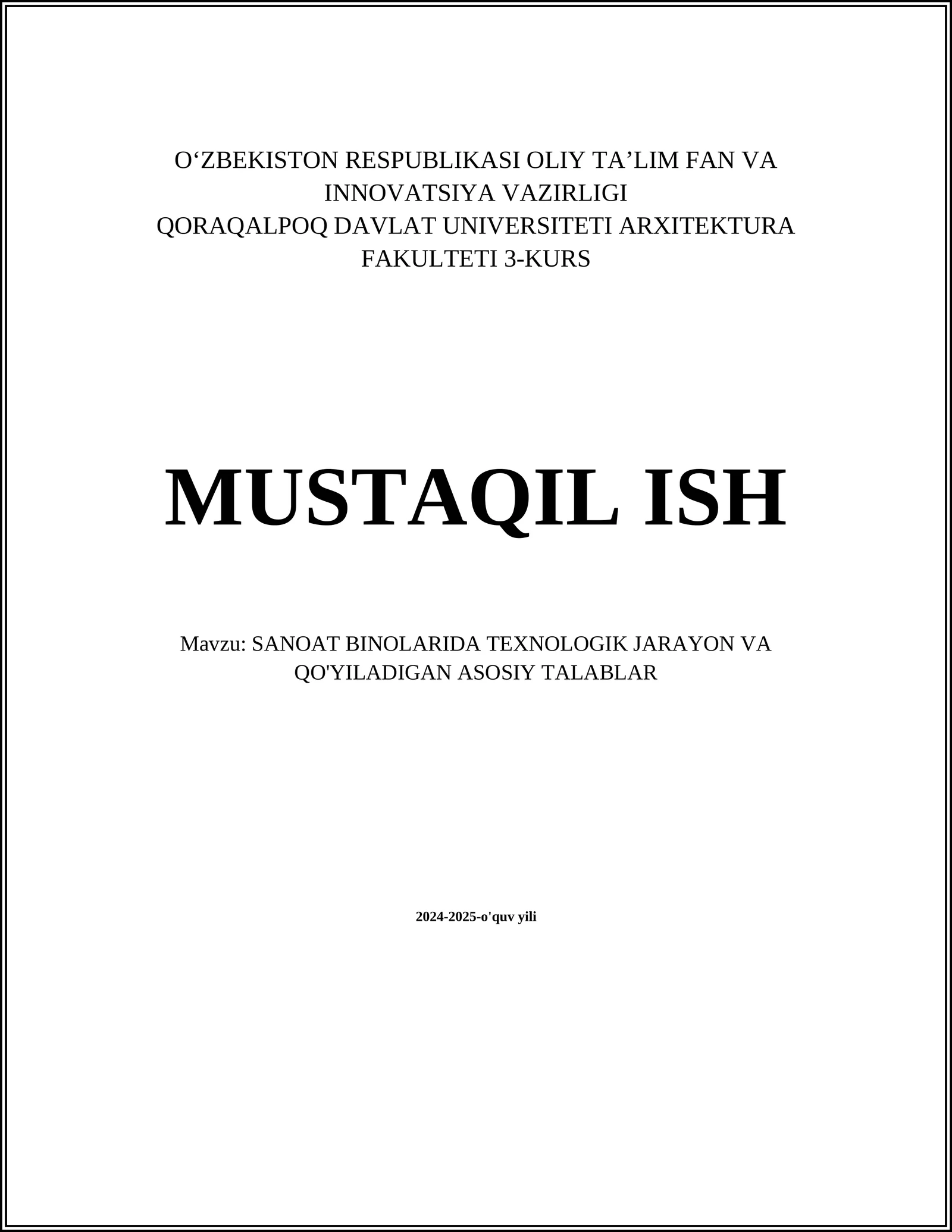 Sanoat Binolarida Xavfsizlik Talablari