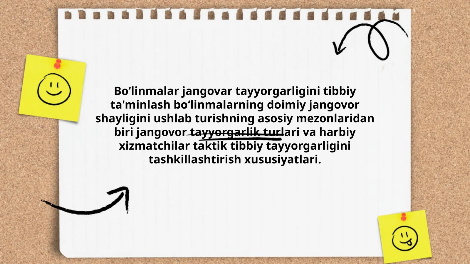 Boʻlinmalar jangovar tayyorgarligini tibbiy ta'minlash