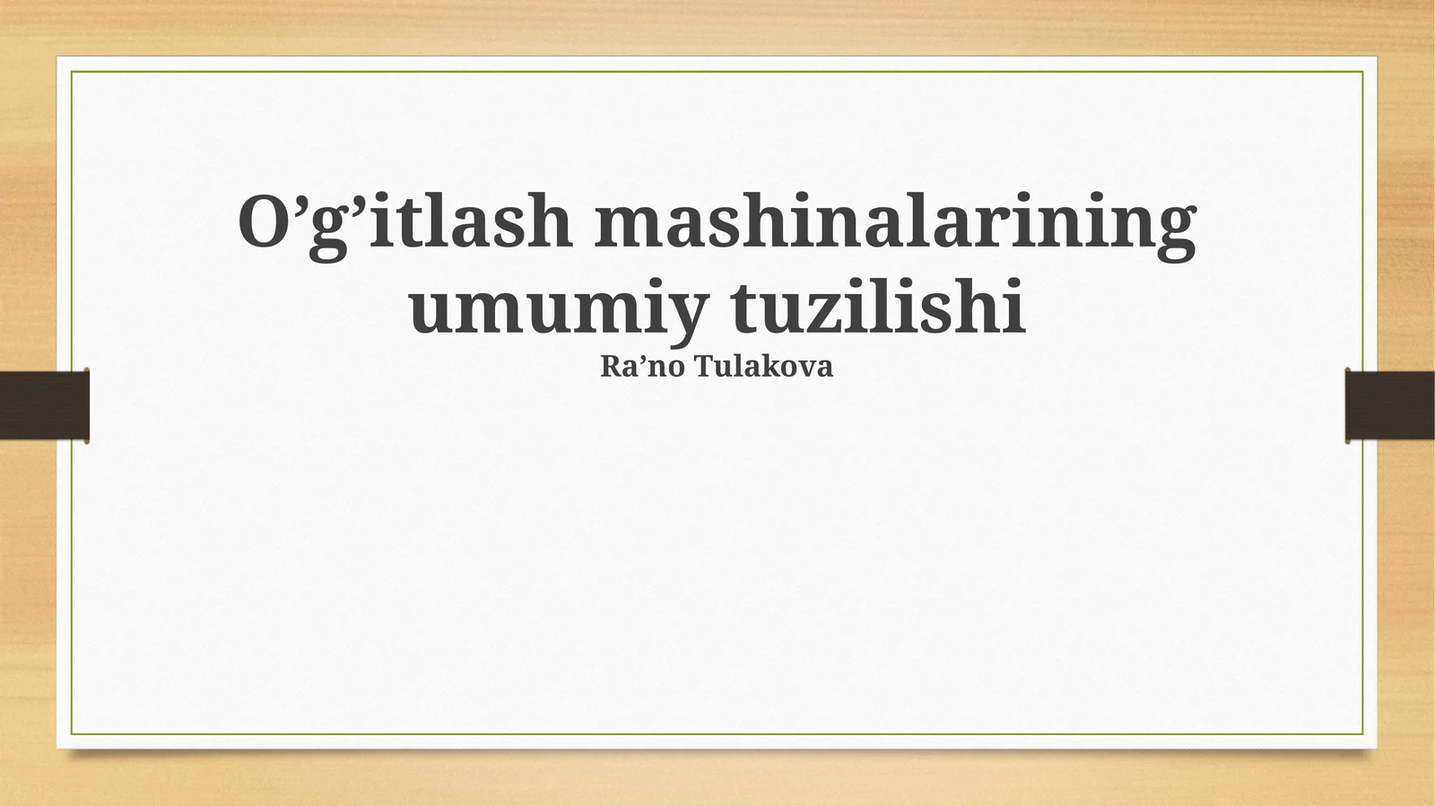O’g’itlash mashinalarining umumiy tuzilishi