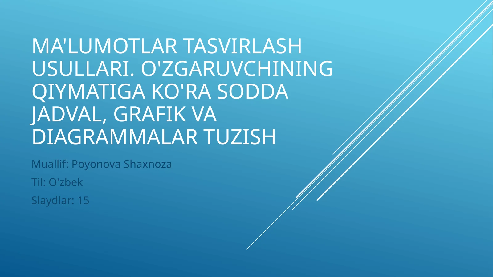 Ma'lumotlar tasvirlash usullari