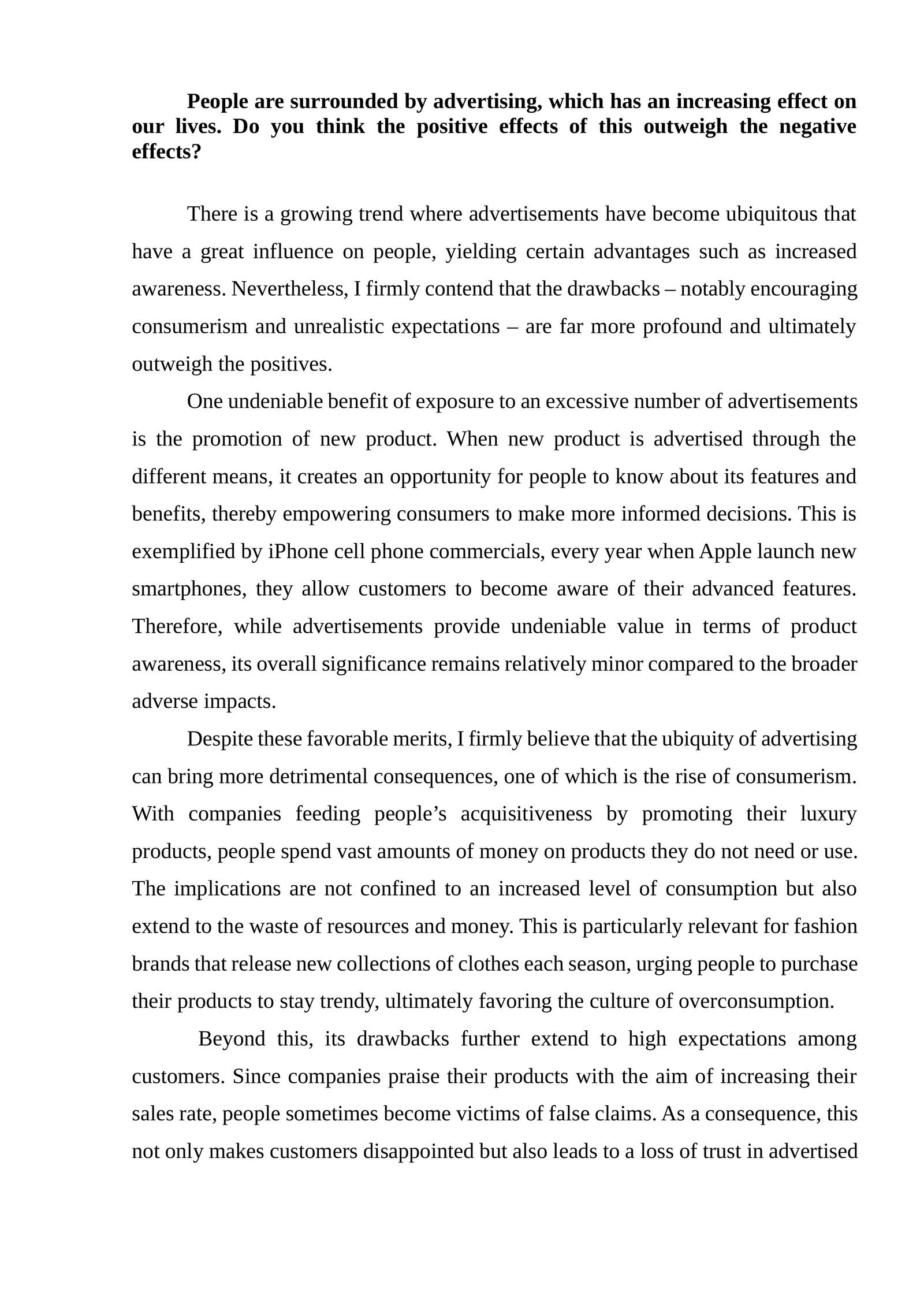 Advertising's Positive Effects