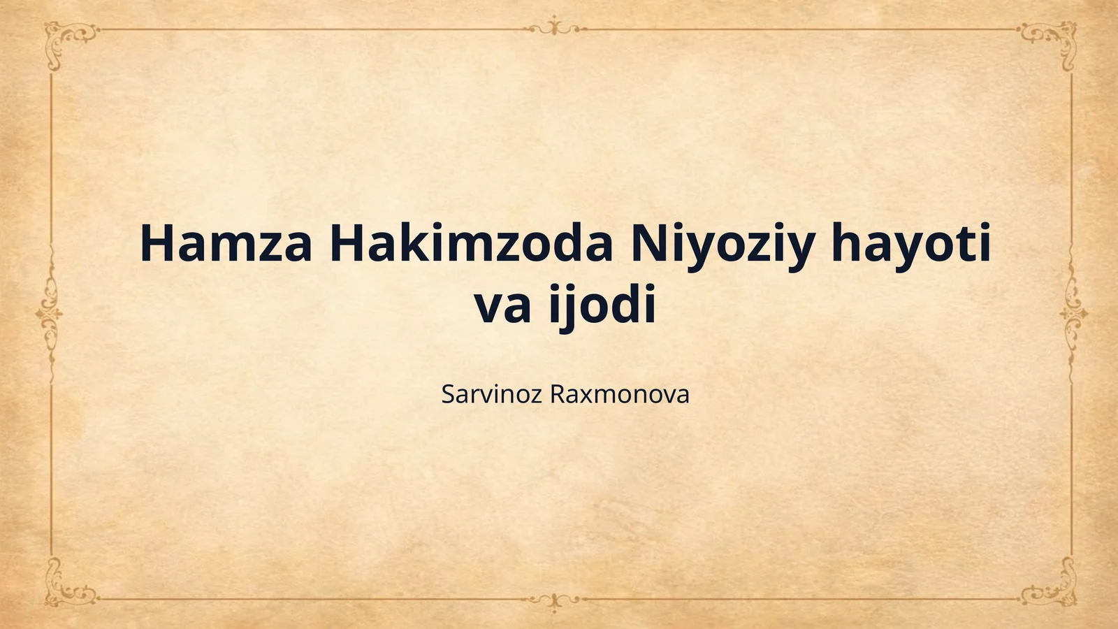 Hamza Hakimzoda Niyoziy hayoti va ijodi