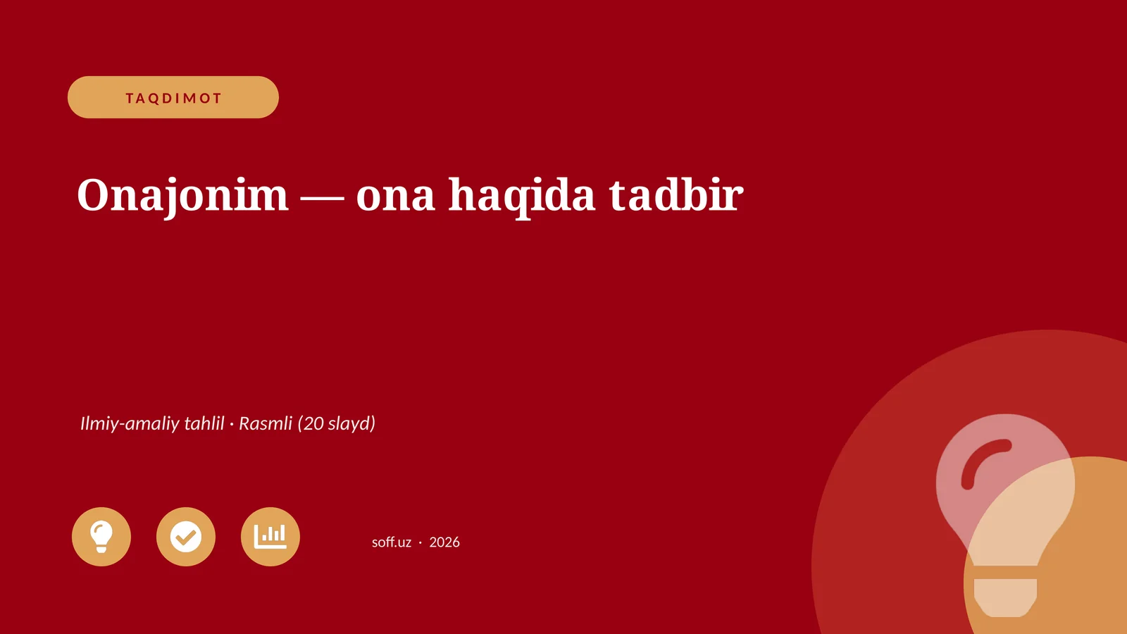 Onajonim — ona haqida tadbir