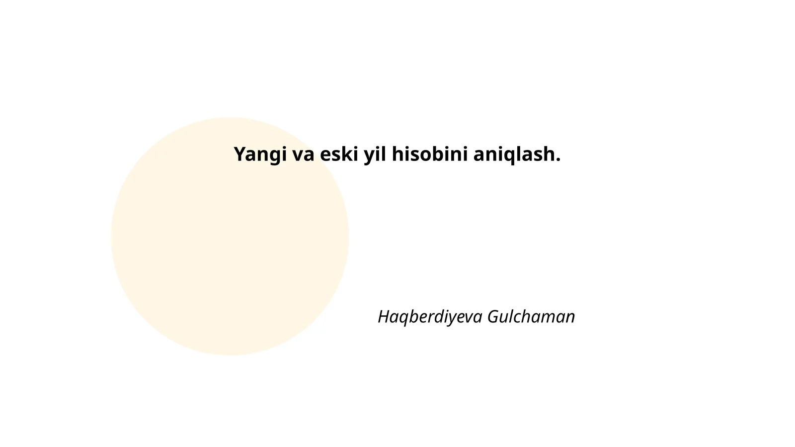 Yangi va eski yil hisobini aniqlash