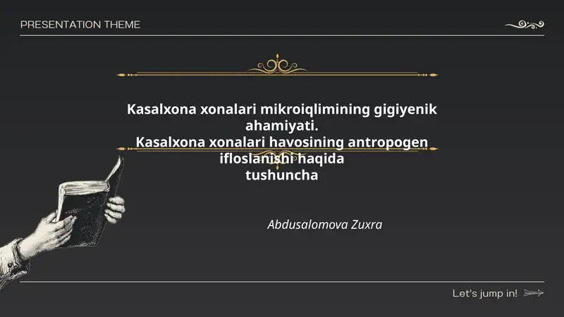 Kasalxona xonalari mikroiqlimining gigiyenik ahamiyati
