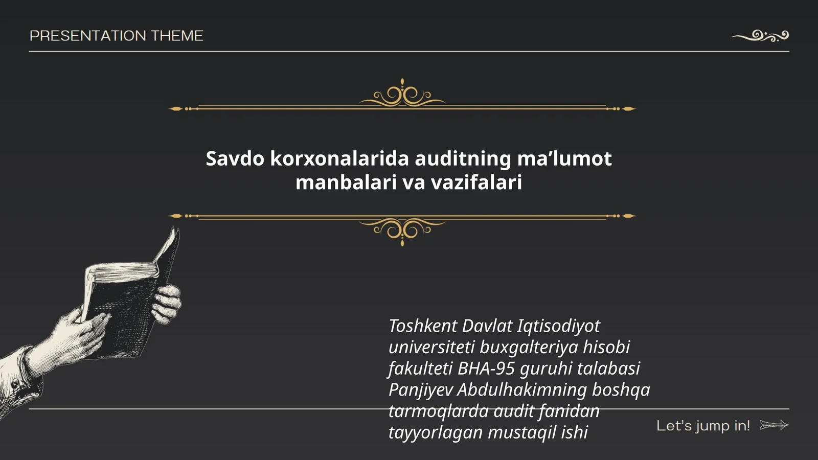 Audit ma'lumotlari va vazifalari