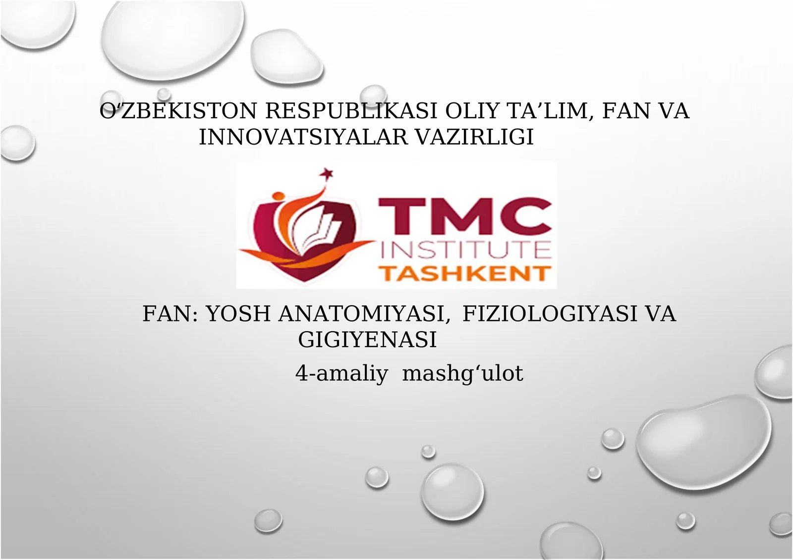 Kо‘rishо‘tkirligianiqlash. Ovqatlanishratsioninituzish
