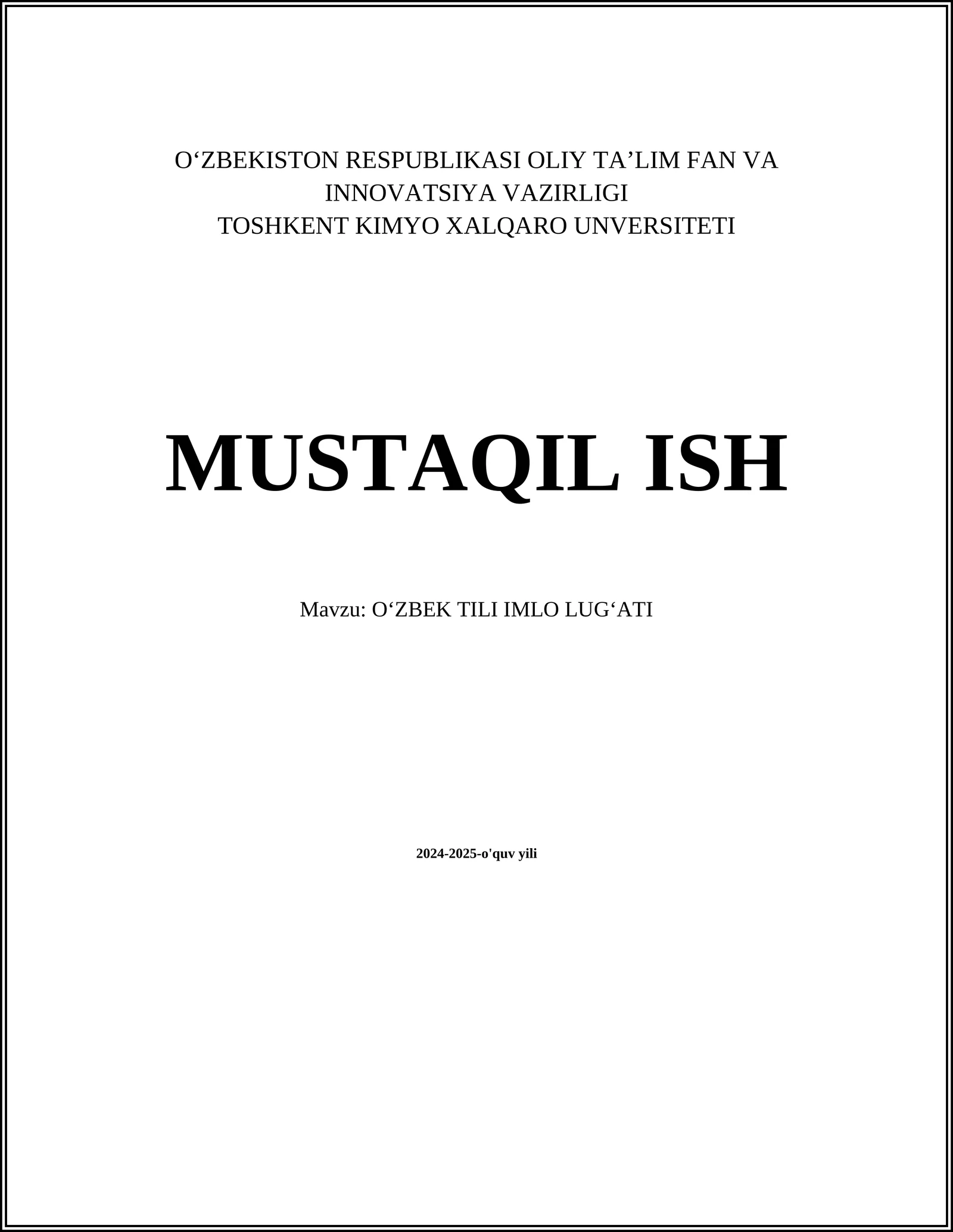 O‘zbek Tili Imlo Lug‘ati