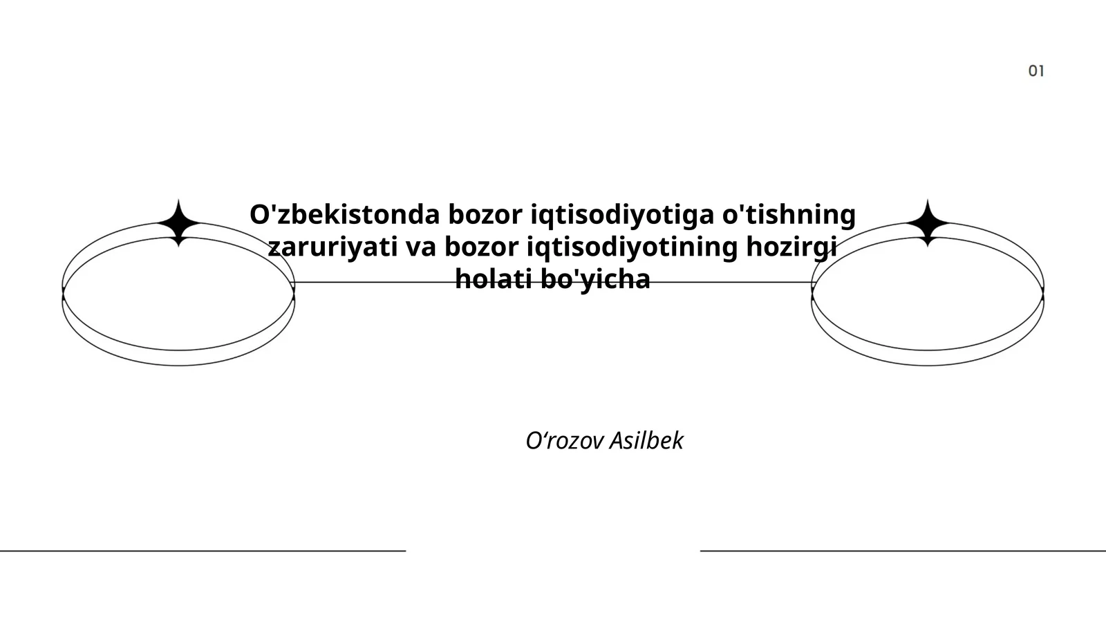 O'zbekistonda bozor iqtisodiyotiga o'tishning zaruriyati va bozor iqtisodiyotining hozirgi holati bo'yicha