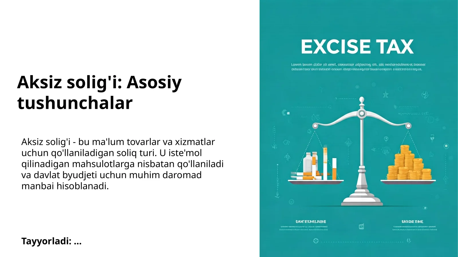 Aksiz solig'i: Asosiy tushunchalar