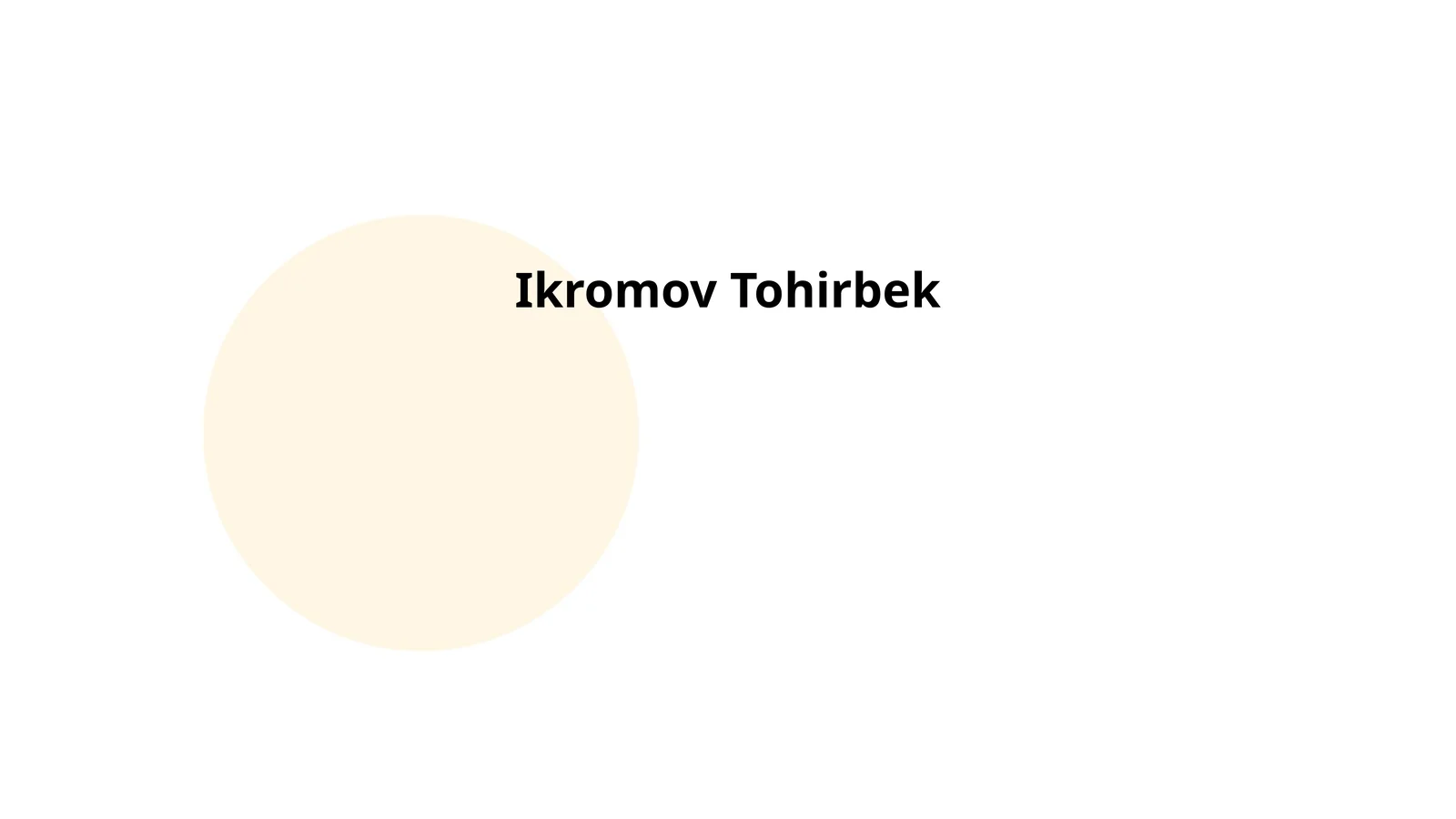 Икромов Тоҳирбекнинг биографияси
