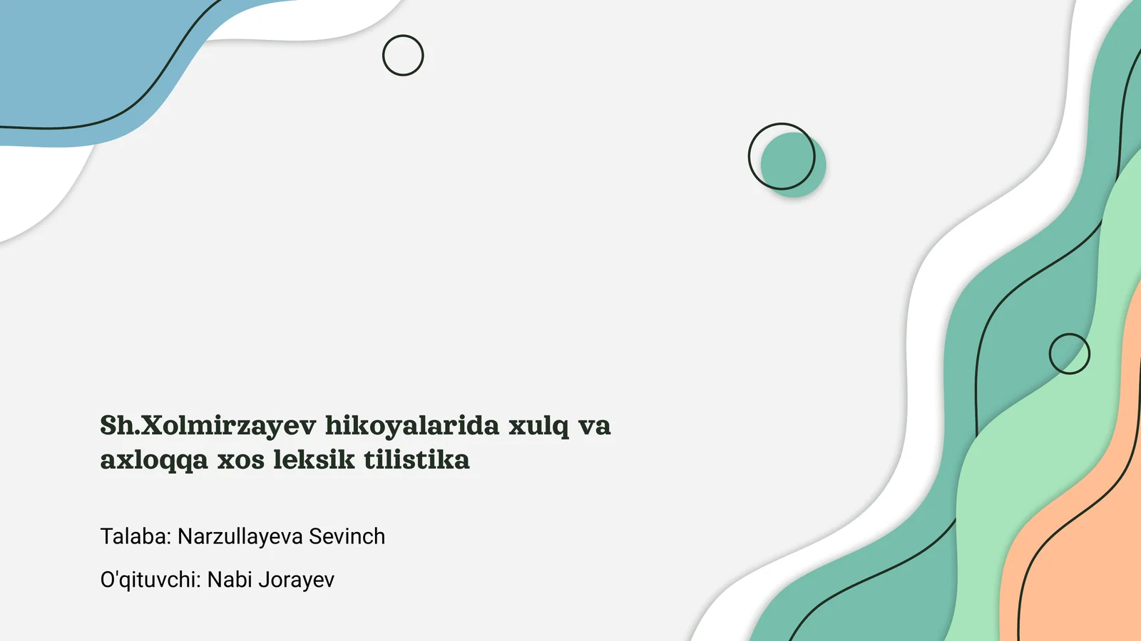 Sh.Xolmirzayev hikoyalari