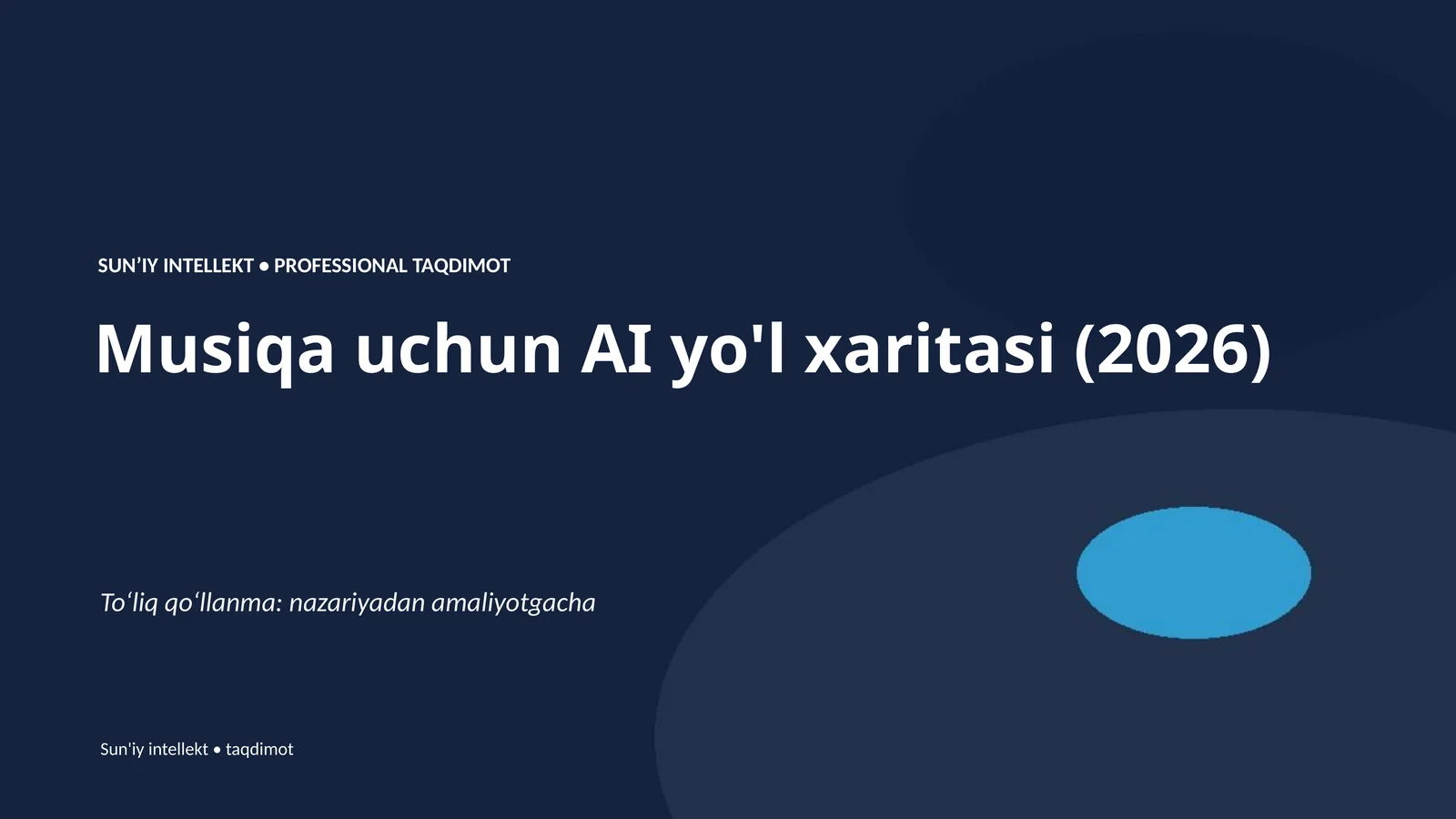 Musiqa uchun AI yo'l xaritasi (2026)