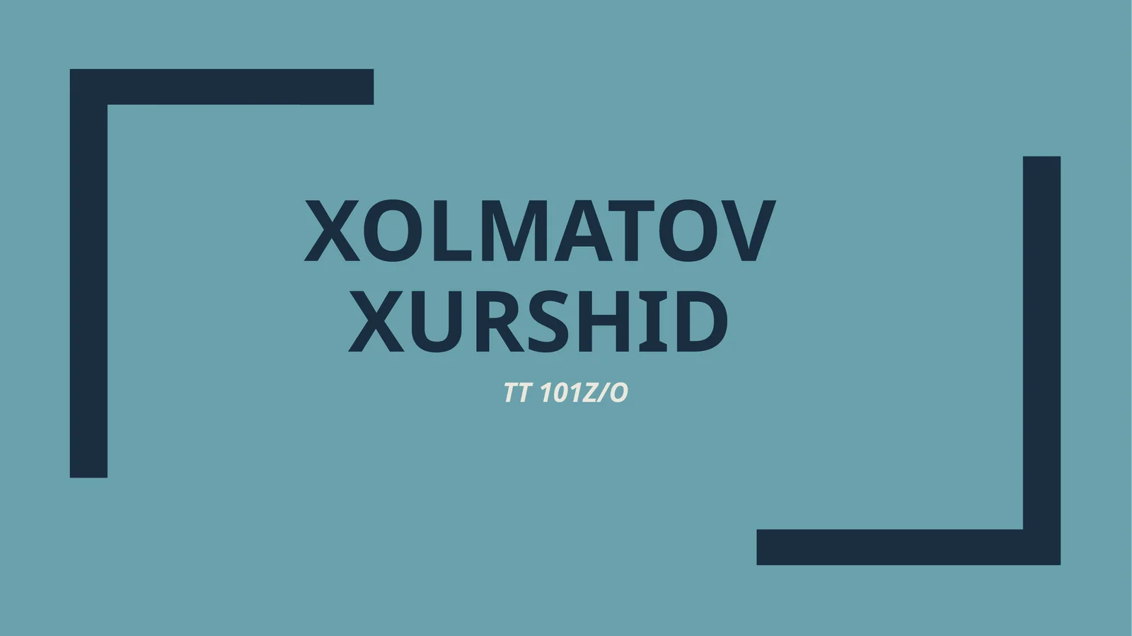 XOLMATOV XURSHID
