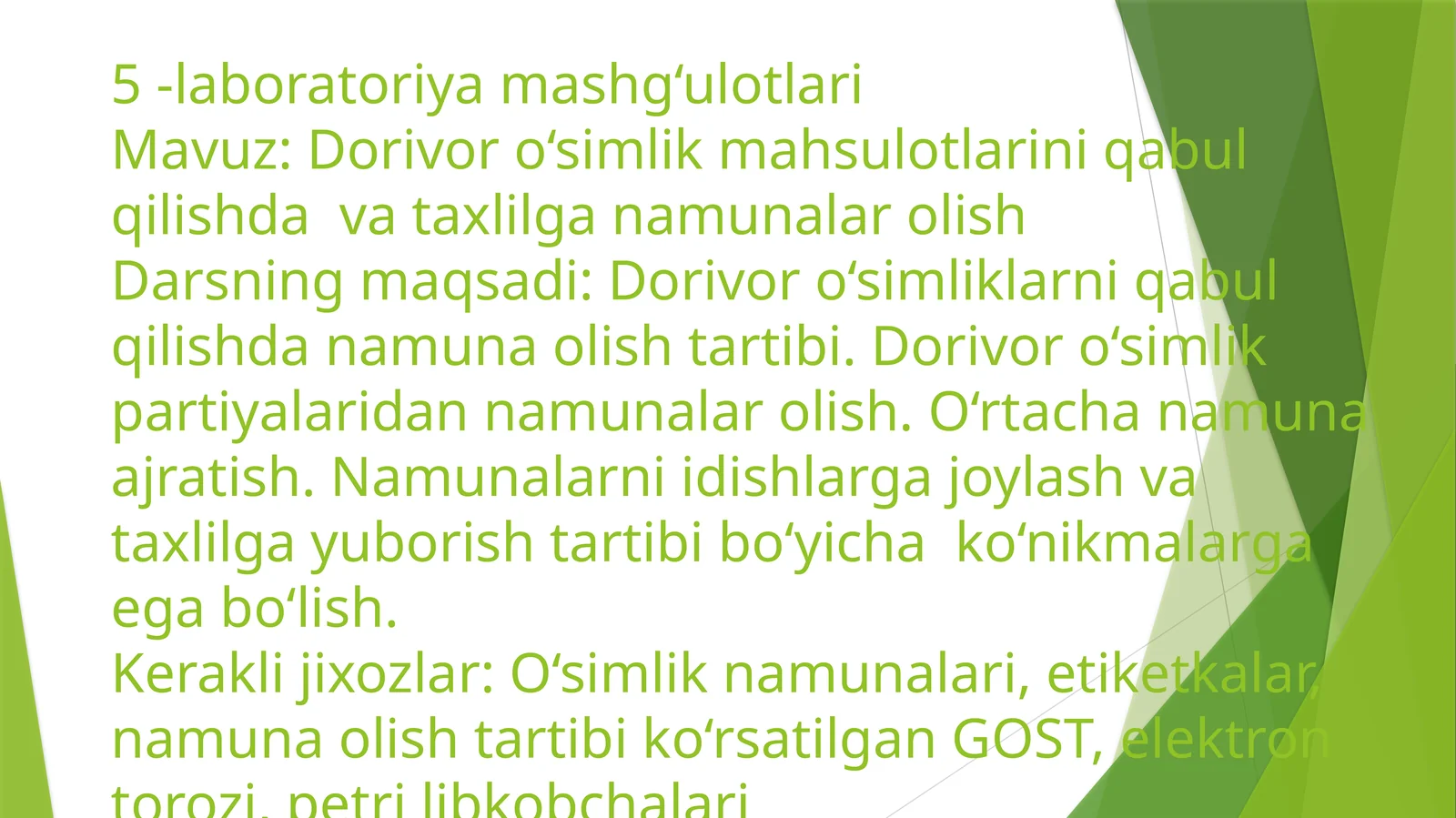 5-laboratoriya mashg‘ulotlari