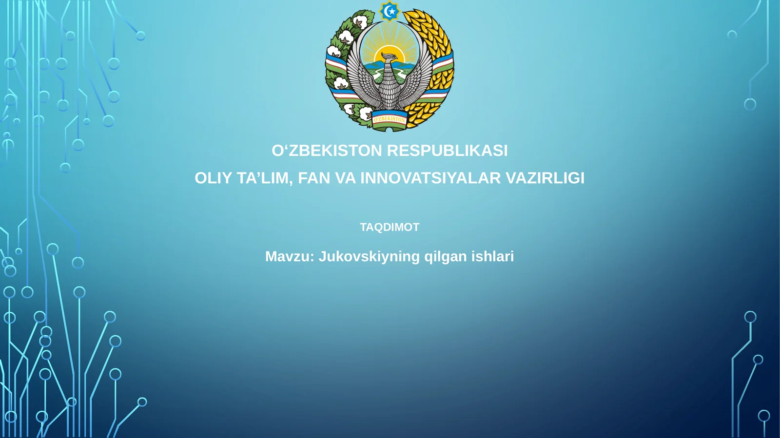 Jukovskiyning qilingan ishlari