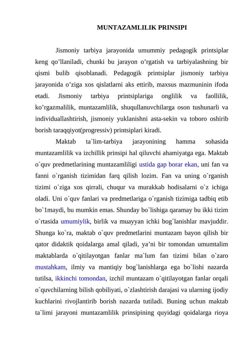 Muntazamlilik printsiplari