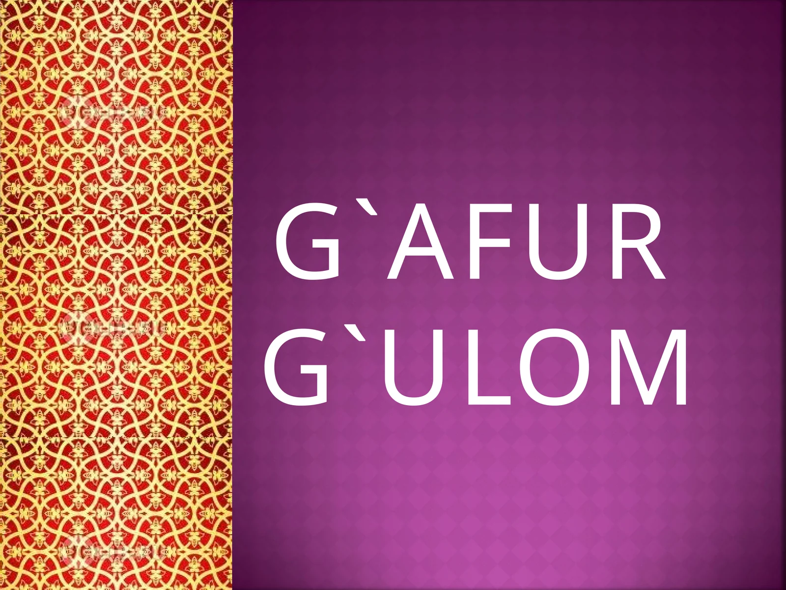 G`AFURG`ULOM