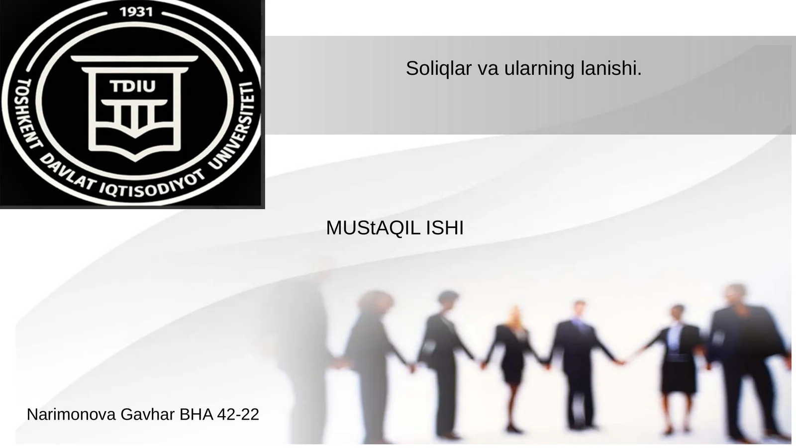 Soliqlar va ularning lanishi