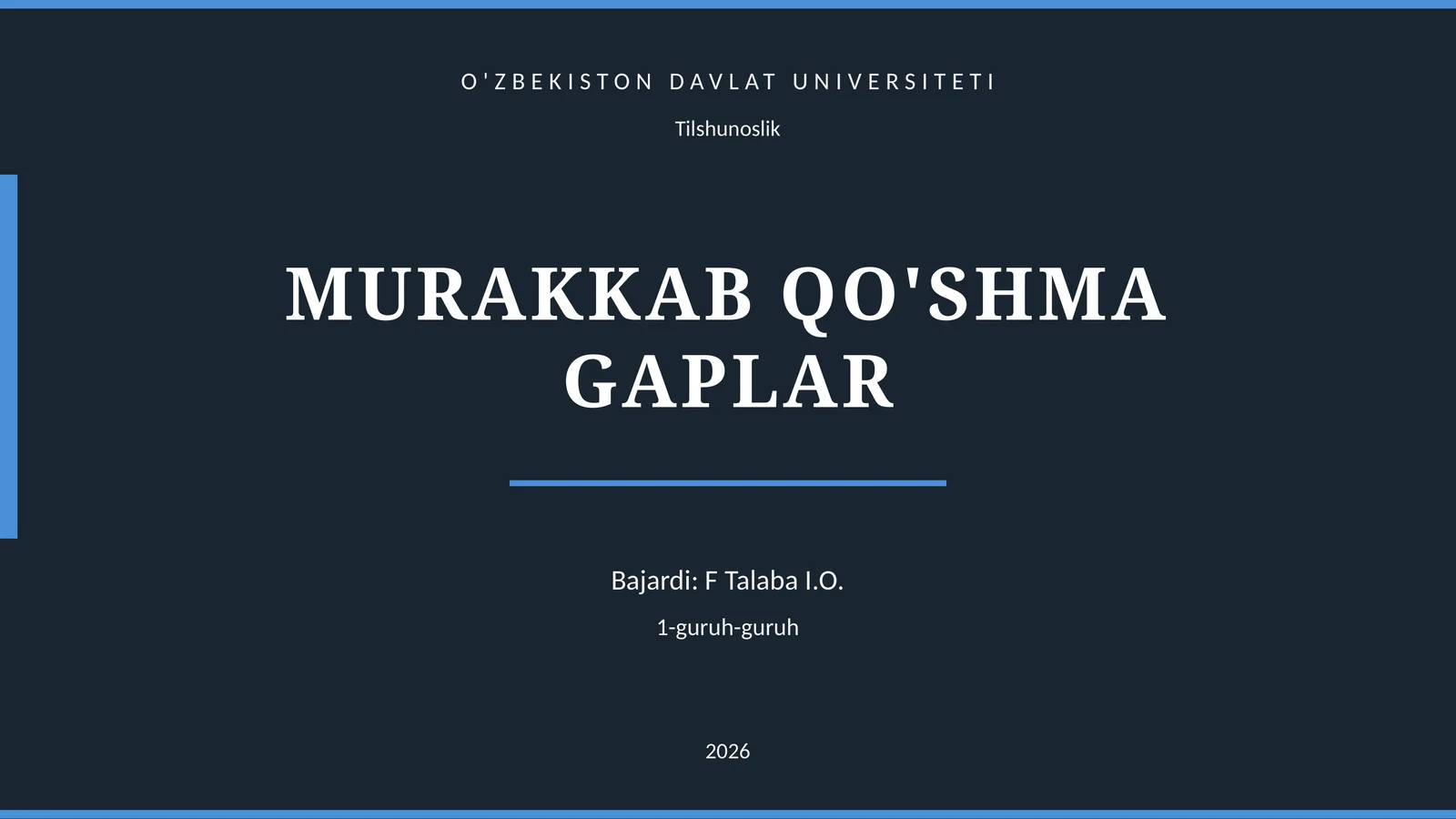 MURAKKAB QO'SHMA GAPLAR