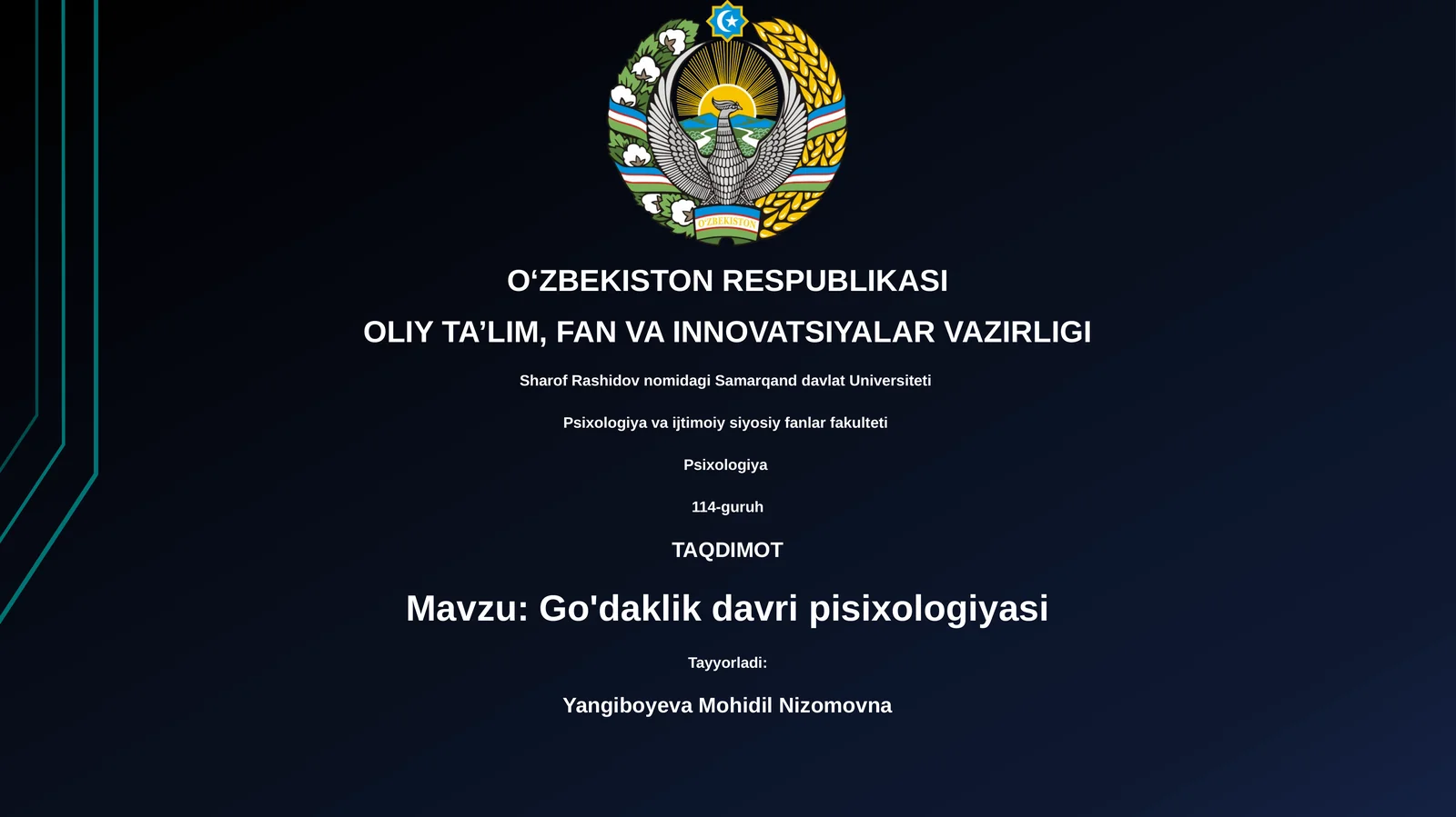 Go'daklik davri pisixologiyasi