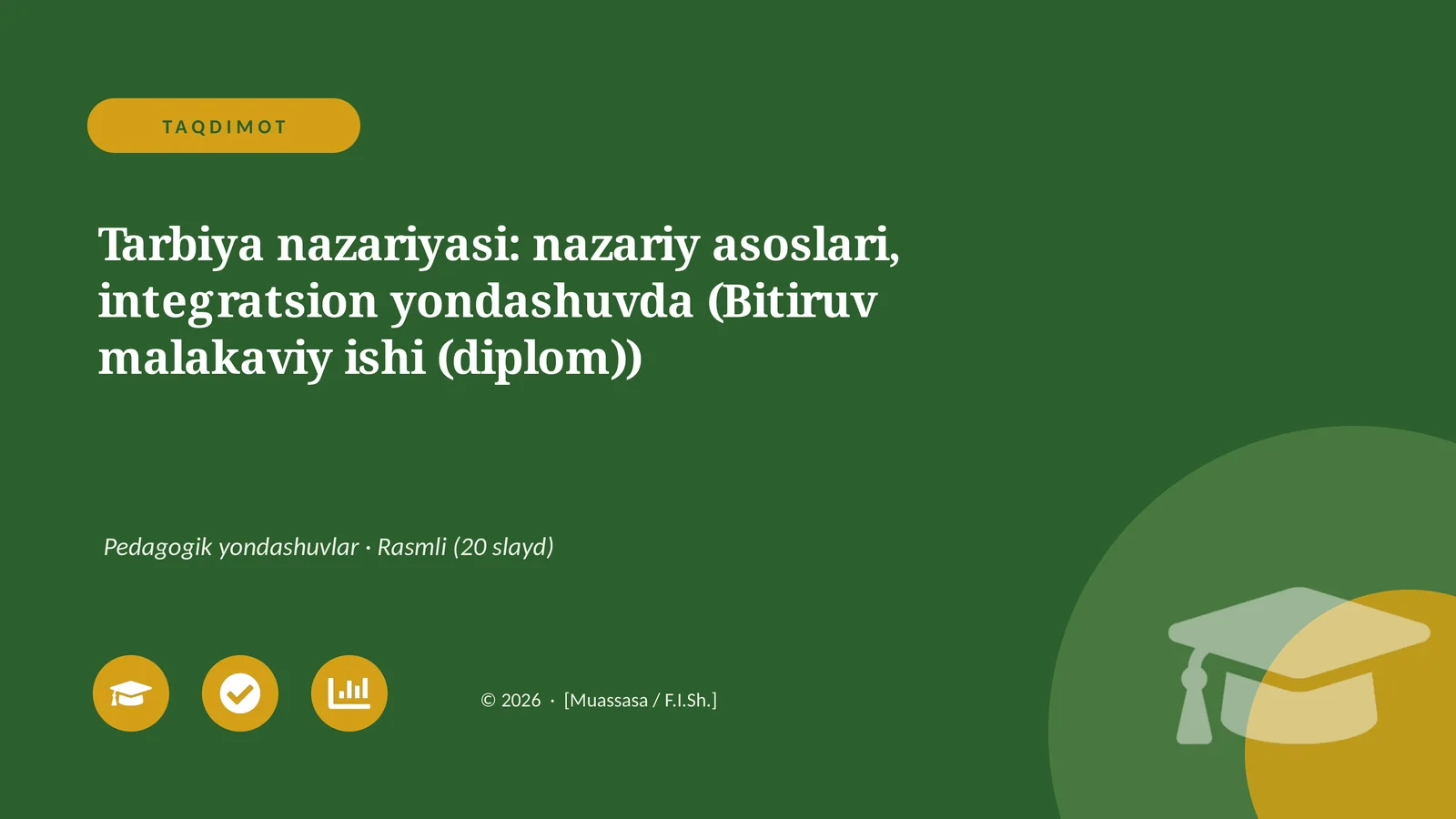 Tarbiya nazariyasi: nazariy asoslari, integratsion yondashuvda (Bitiruv malakaviy ishi (diplom))
