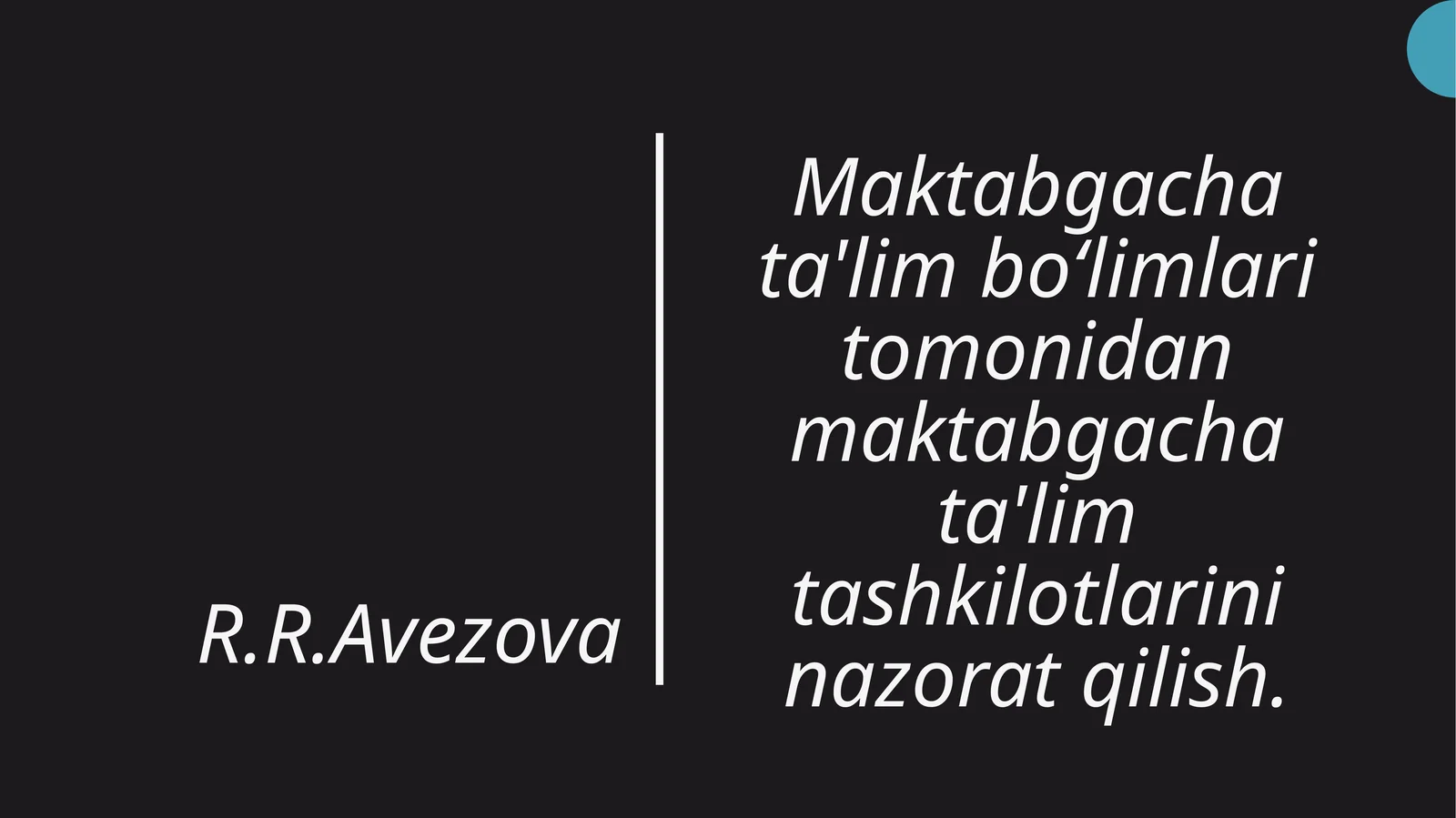 Maktabgacha ta'lim bo'limlari tomonidan maktabgacha ta'lim tashkilotlarini nazorat qilish