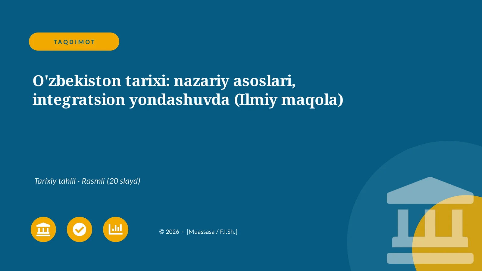 O'zbekiston tarixi: nazariy asoslari, integratsion yondashuvda (Ilmiy maqola)