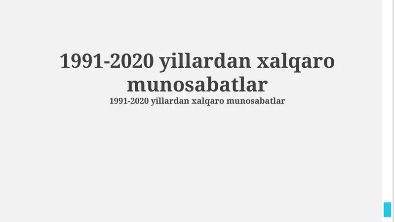 Xavfsizlik va mojarolar: Terrorizm, etnik ziddiyatlar va yangi tahdidlar