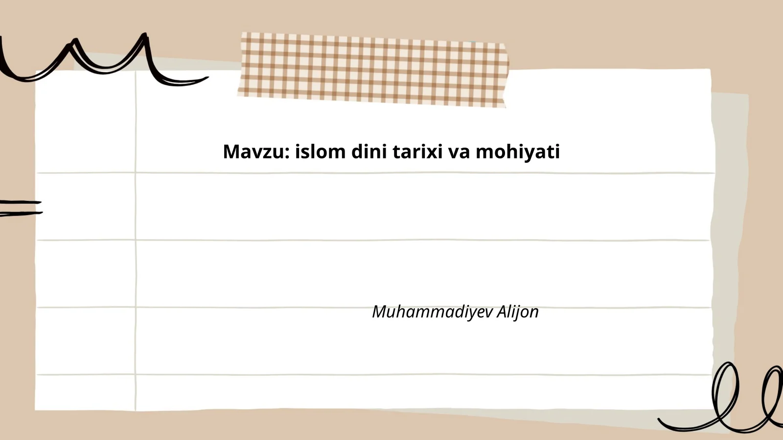 Islom dini tarixi va mohiyati