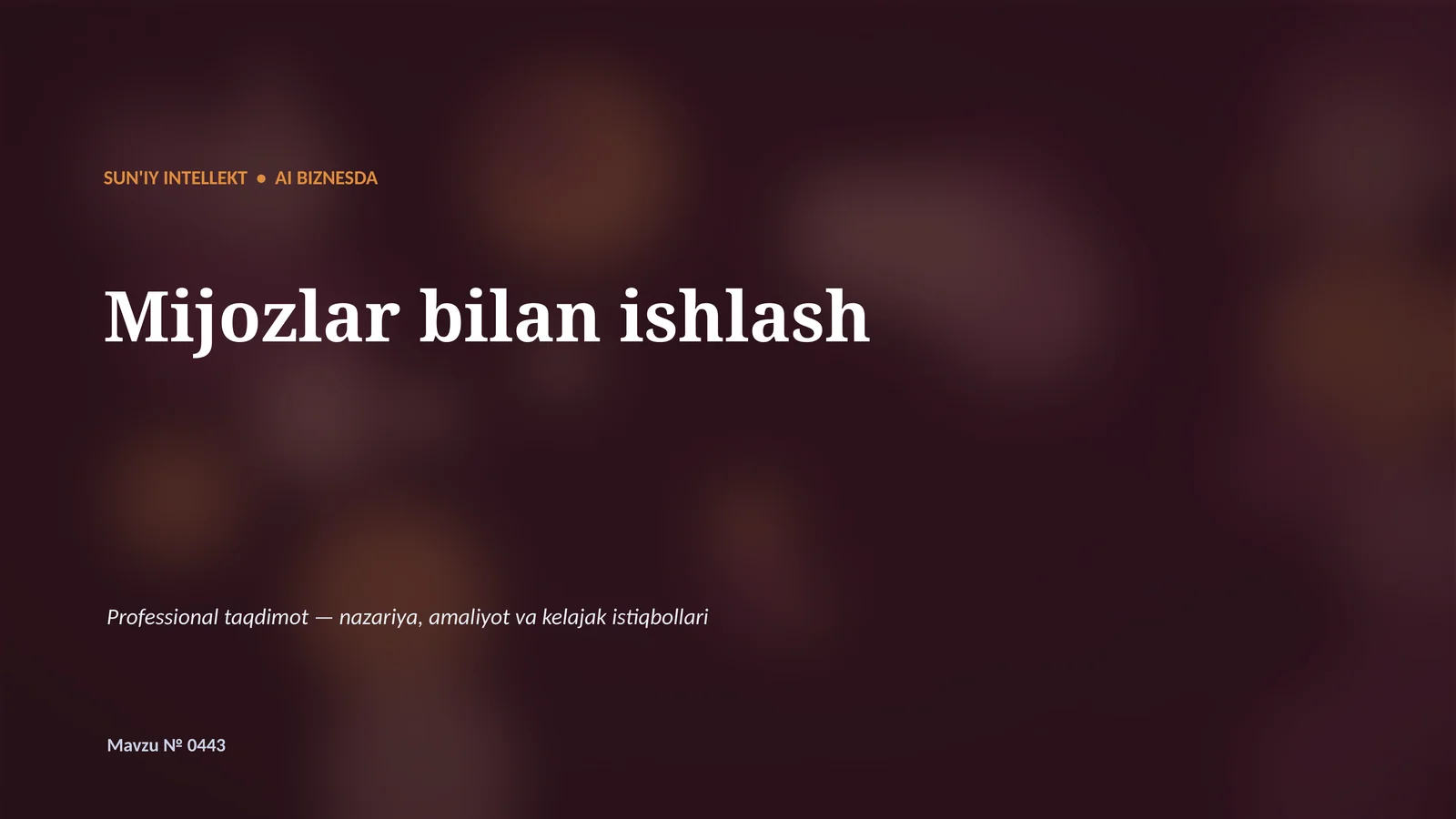 SUN'IY INTELLEKT • AI BIZNESDA
