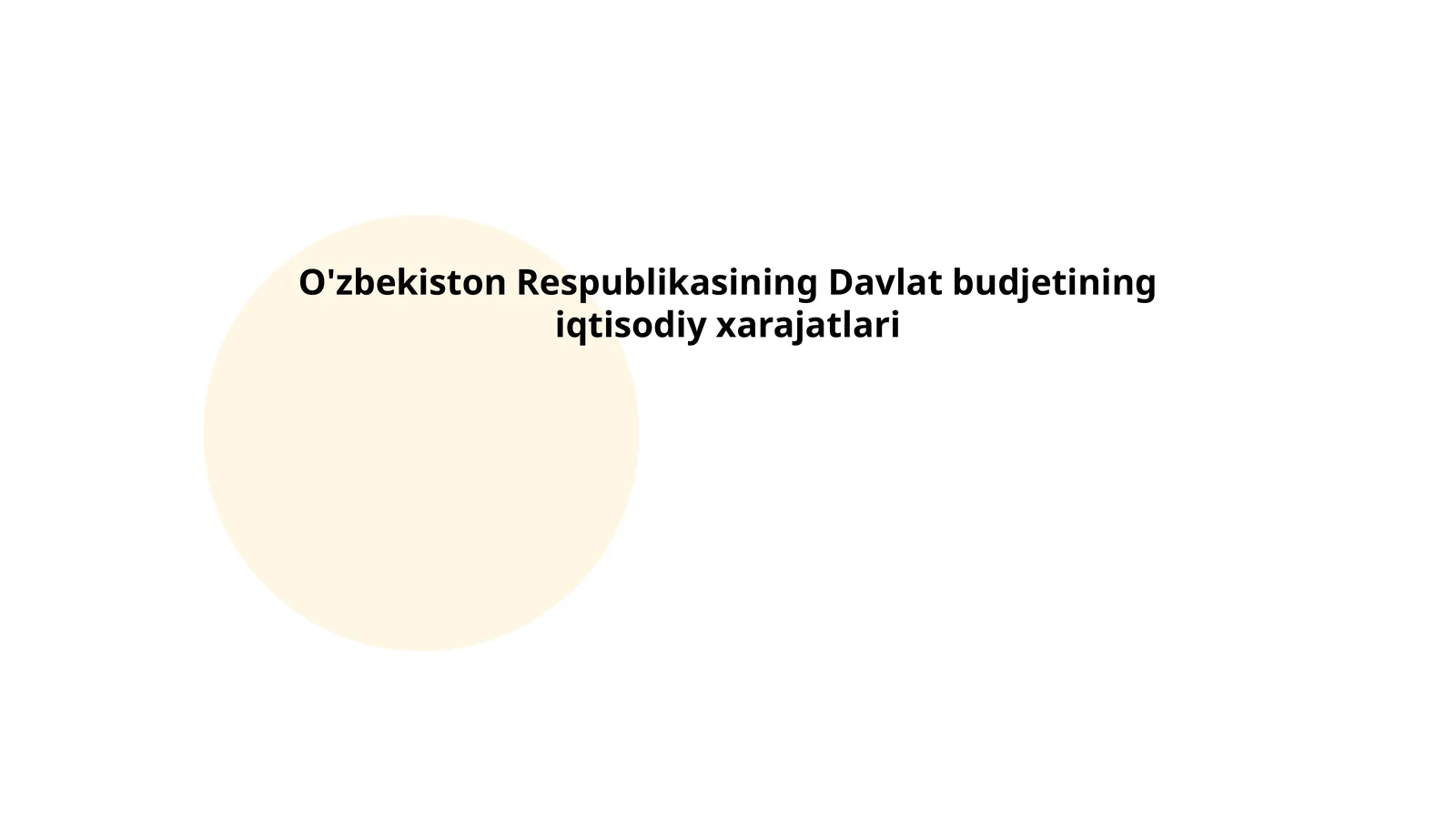 O'zbekiston Respublikasining Davlat budjetining iqtisodiy xarajatlari