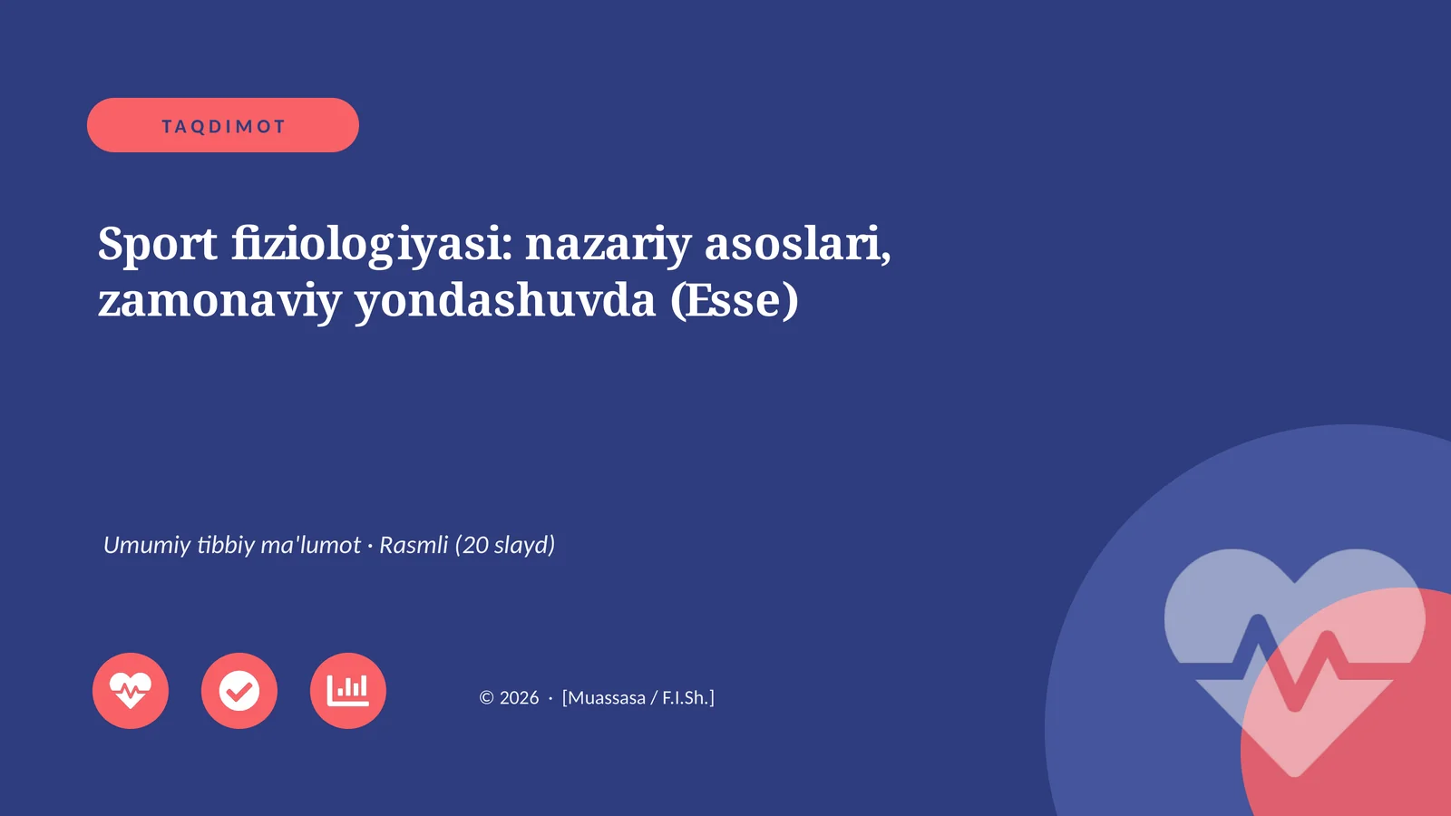 Sport fiziologiyasi: nazariy asoslari, zamonaviy yondashuvda (Esse)