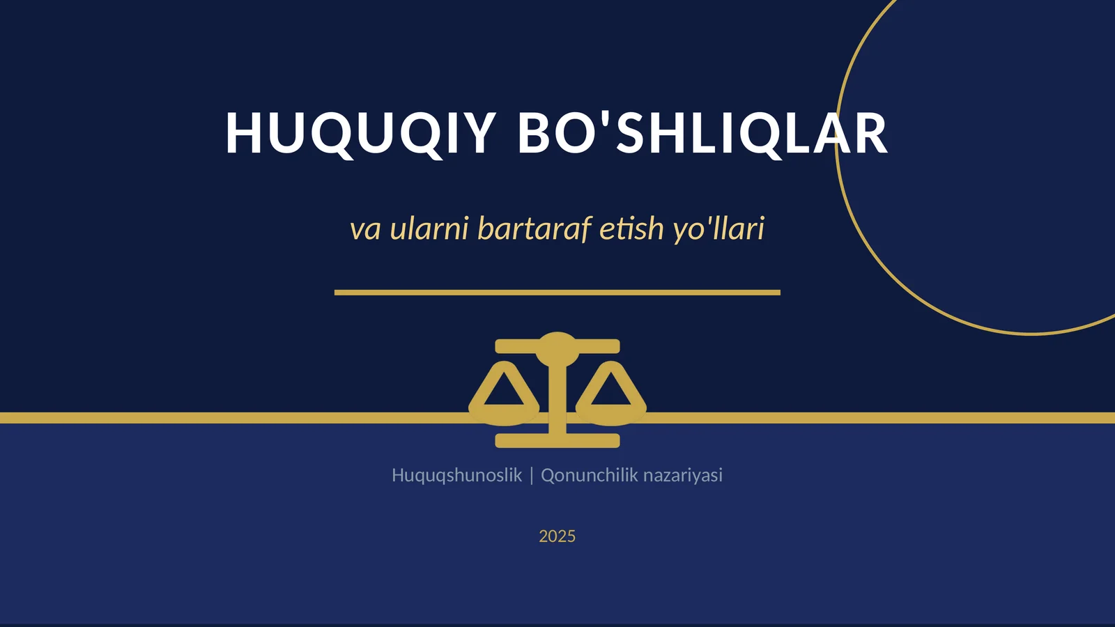 Huquqiy bo‘shliqlar va ularni bartaraf etish yo‘llari
