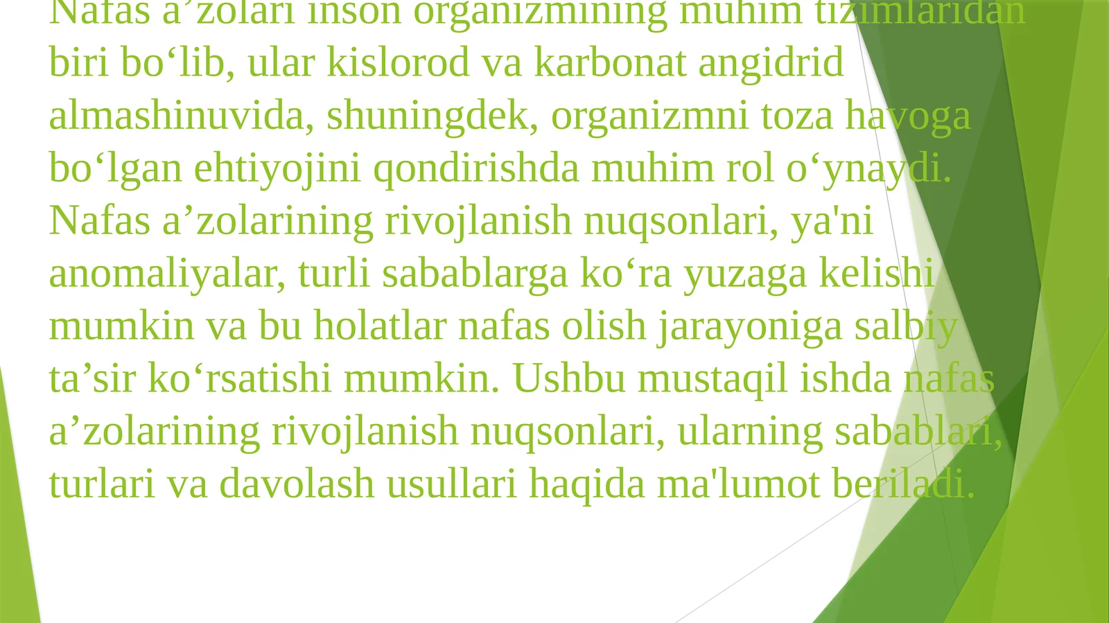 Nafas o'zaro rivojlanishi