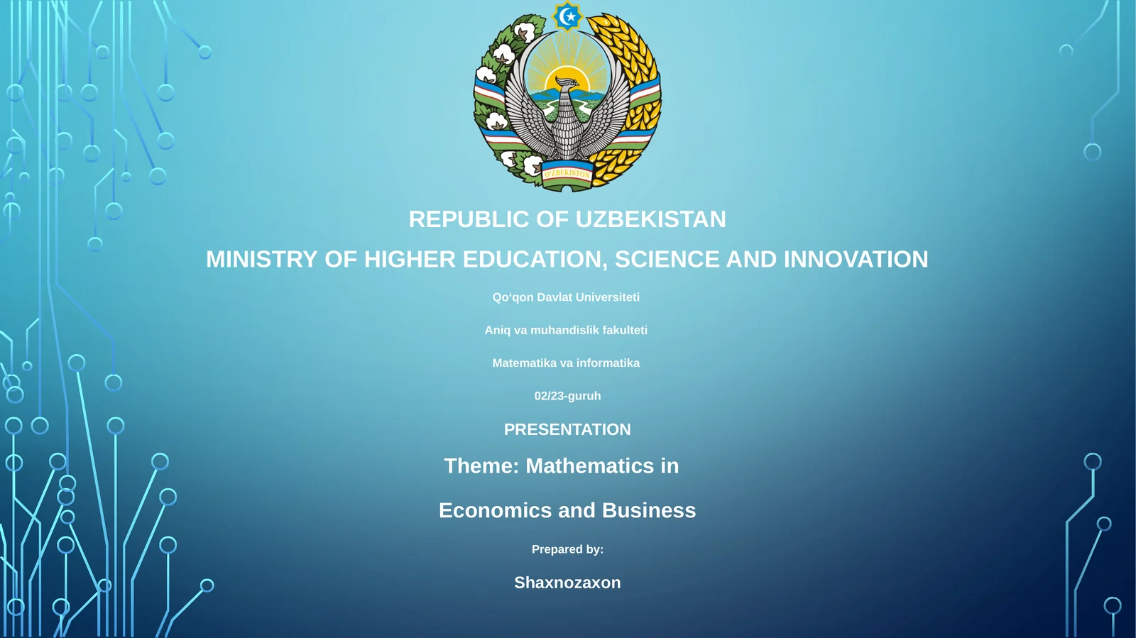 Mathematics in Economics and Business