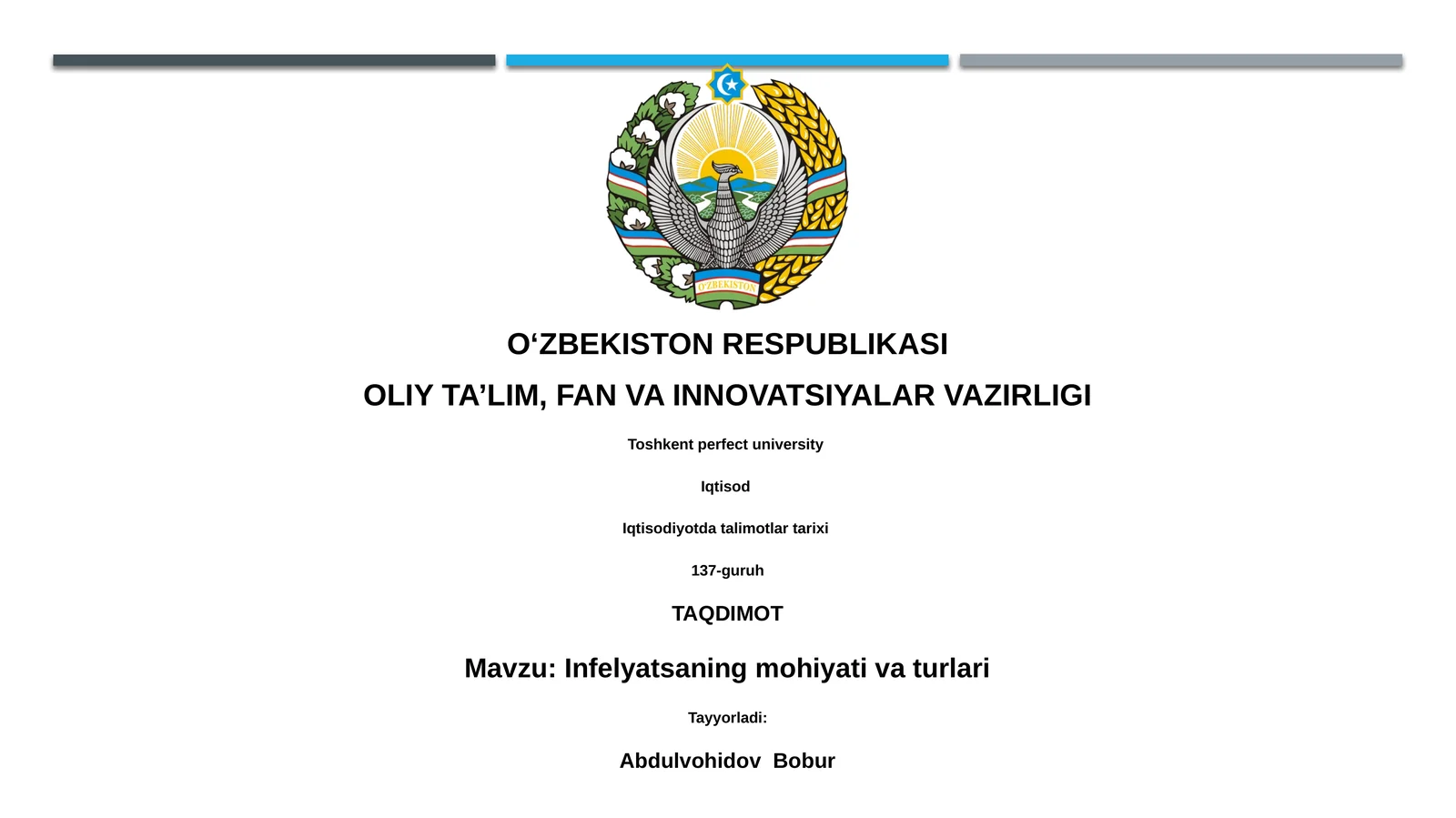 Infelyatsaning mohiyati va turlari