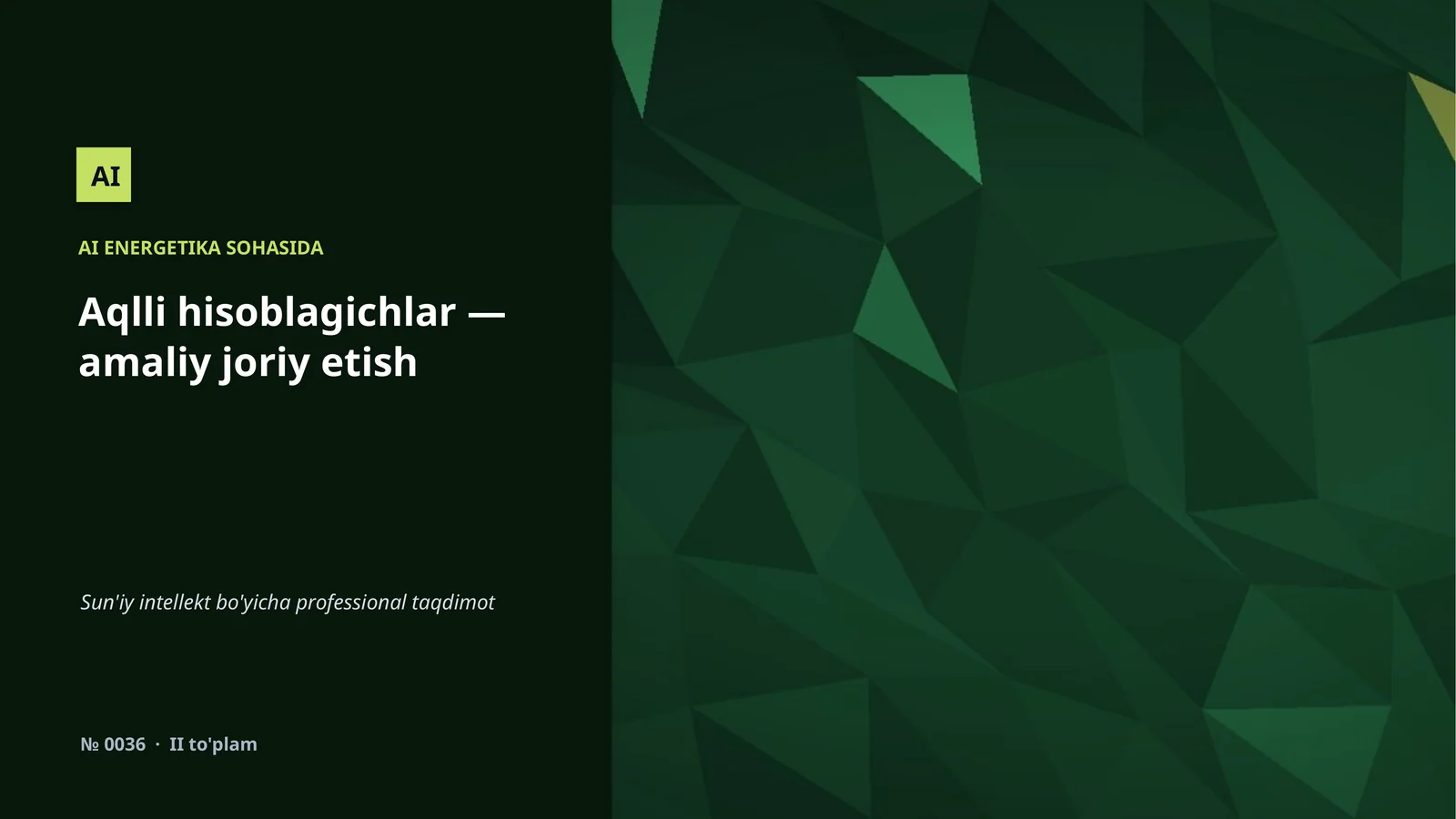 AI ENERGETIKA SOHASIDA