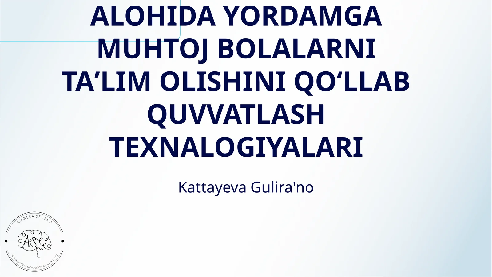 TA'LIM TASHKILOTLARIDA ALOHIDA YORDAMGA MUHTOJ BOLALARNI TAʼLIM OLISHINI QOʻLLAB QUVVATLASH TEXNALOGIYALARI