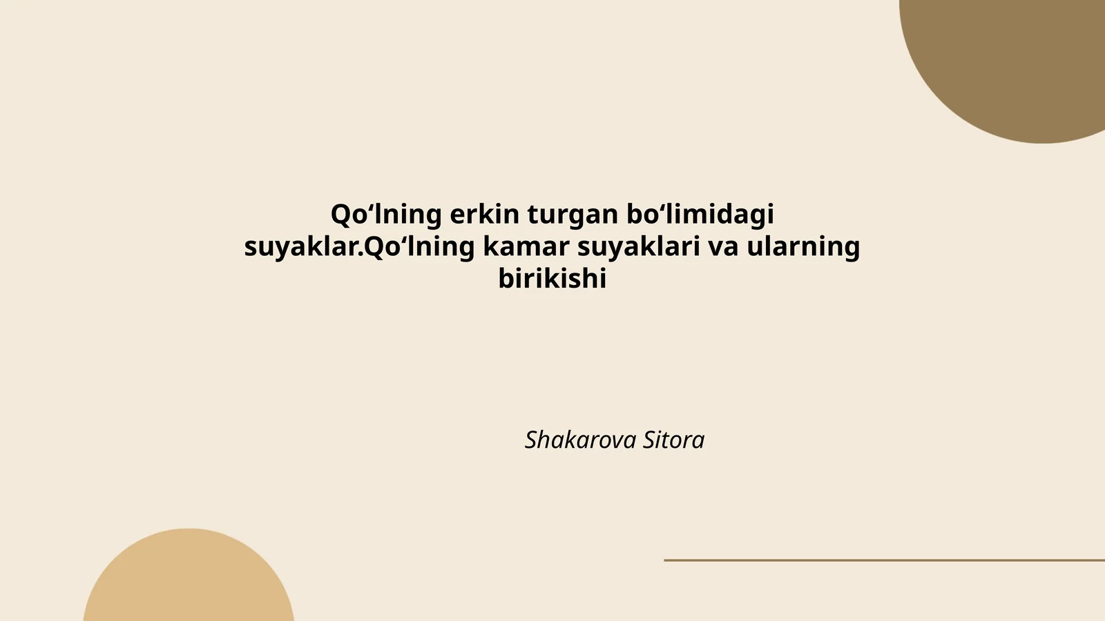 Qoʻlning erkin turgan boʻlimidagi suyaklar