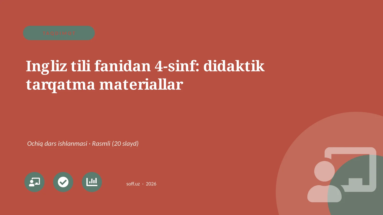 Ingliz tili fanidan 4-sinf: didaktik tarqatma materiallar